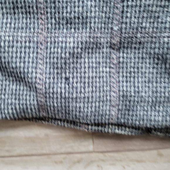 Vintage 60s Glen Plaid Overcoat Gray Plaid Double Breasted 42R - Picture 9 of 10